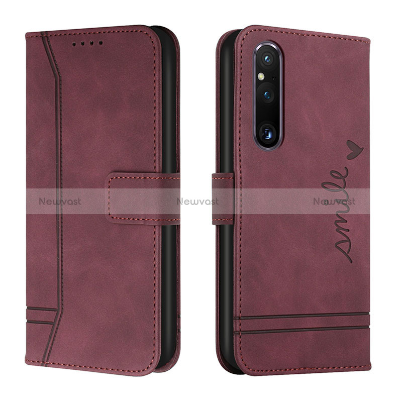 Leather Case Stands Flip Cover Holder H01X for Sony Xperia 1 V