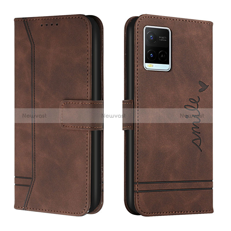 Leather Case Stands Flip Cover Holder H01X for Vivo Y21