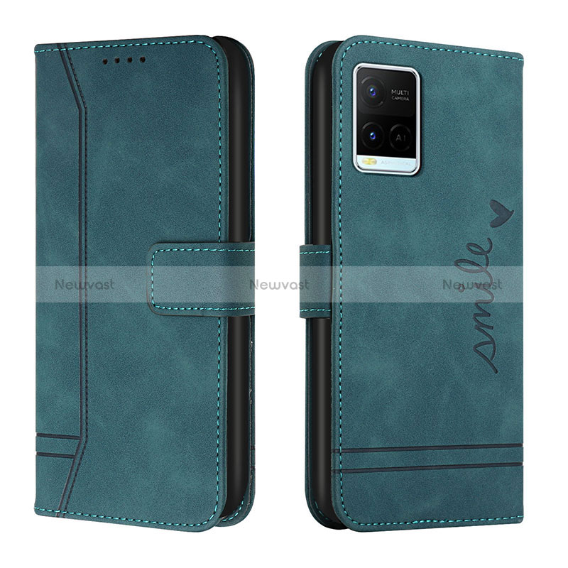 Leather Case Stands Flip Cover Holder H01X for Vivo Y21e