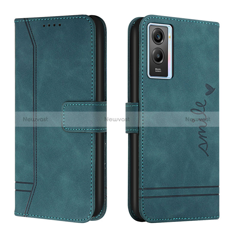 Leather Case Stands Flip Cover Holder H01X for Vivo Y55s (2021)