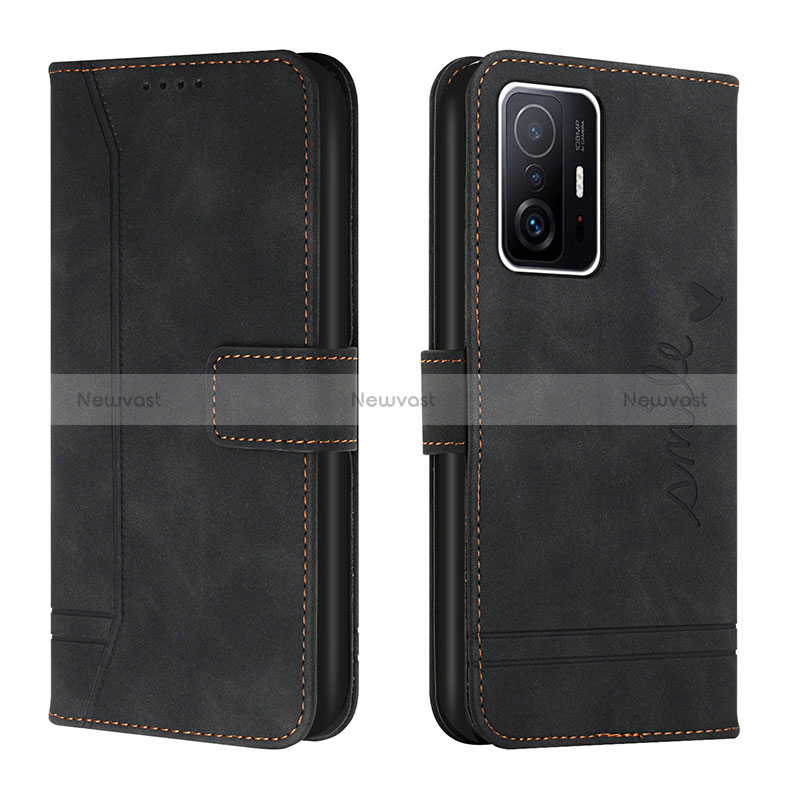 Leather Case Stands Flip Cover Holder H01X for Xiaomi Mi 11T Pro 5G Black