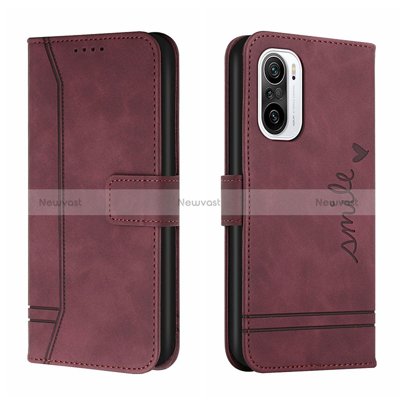 Leather Case Stands Flip Cover Holder H01X for Xiaomi Mi 11X 5G Red