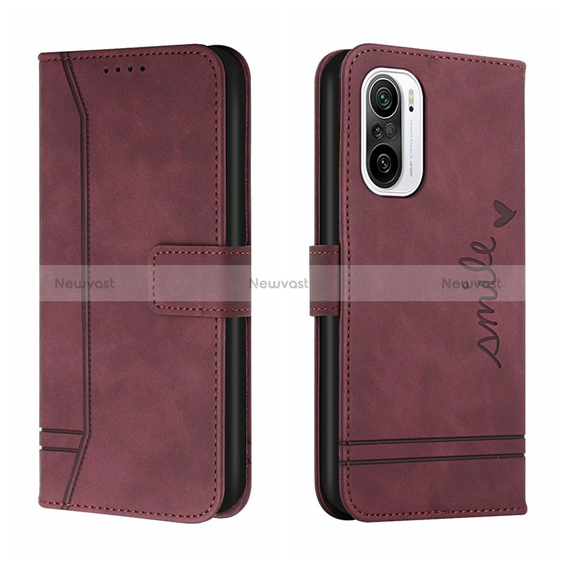 Leather Case Stands Flip Cover Holder H01X for Xiaomi Mi 11X Pro 5G Red