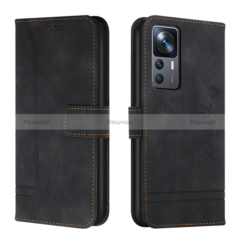 Leather Case Stands Flip Cover Holder H01X for Xiaomi Mi 12T 5G Black