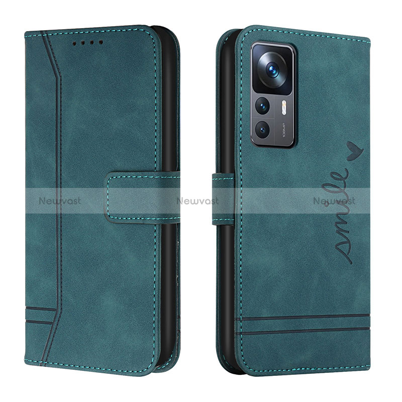Leather Case Stands Flip Cover Holder H01X for Xiaomi Mi 12T 5G Green