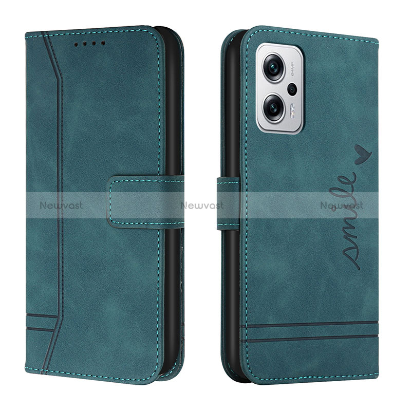 Leather Case Stands Flip Cover Holder H01X for Xiaomi Poco X4 GT 5G Green