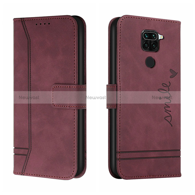 Leather Case Stands Flip Cover Holder H01X for Xiaomi Redmi 10X 4G Red