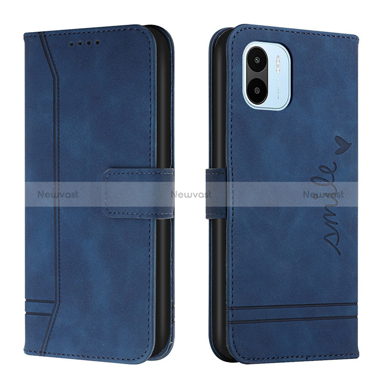 Leather Case Stands Flip Cover Holder H01X for Xiaomi Redmi A1 Blue