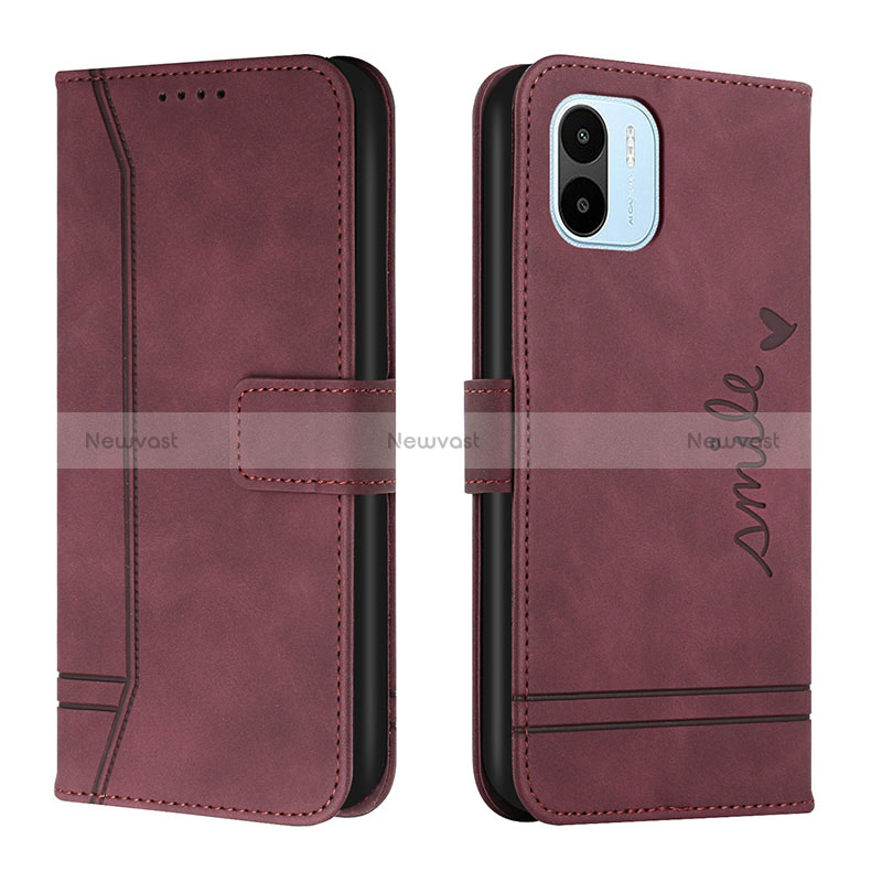 Leather Case Stands Flip Cover Holder H01X for Xiaomi Redmi A1 Red