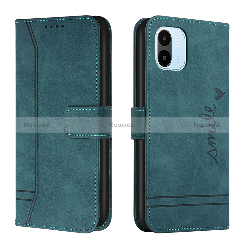 Leather Case Stands Flip Cover Holder H01X for Xiaomi Redmi A2 Green