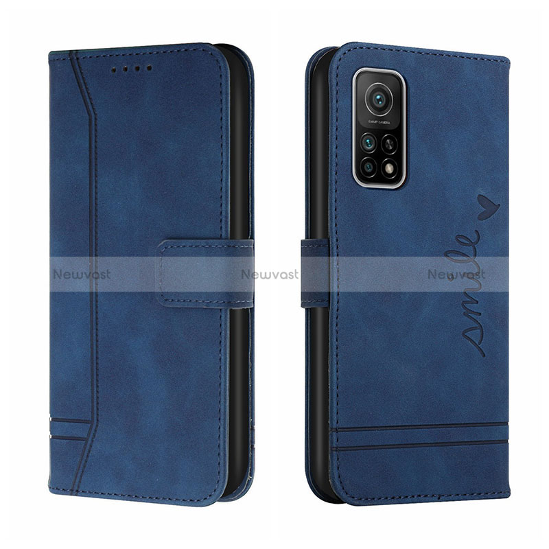 Leather Case Stands Flip Cover Holder H01X for Xiaomi Redmi K30S 5G Blue