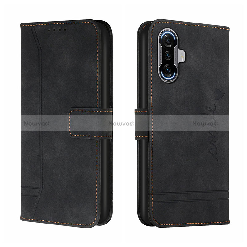 Leather Case Stands Flip Cover Holder H01X for Xiaomi Redmi K40 Gaming 5G Black