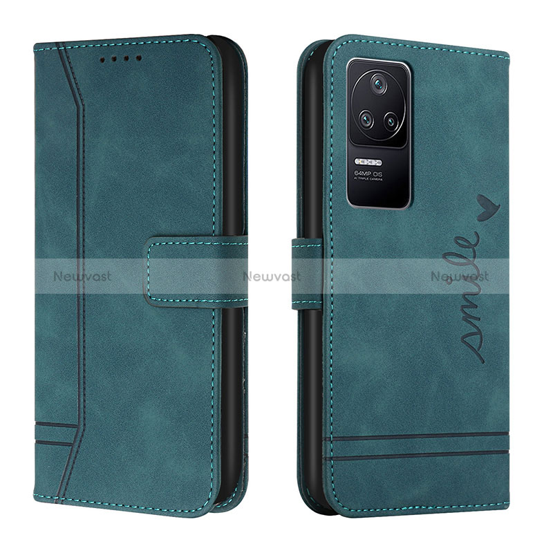 Leather Case Stands Flip Cover Holder H01X for Xiaomi Redmi K40S 5G Green