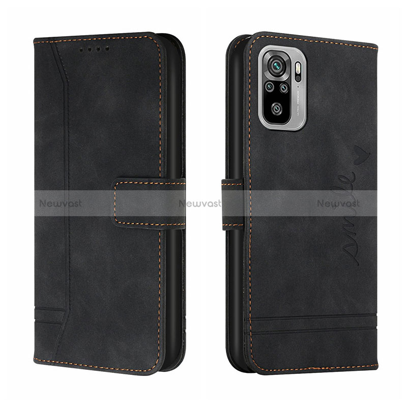 Leather Case Stands Flip Cover Holder H01X for Xiaomi Redmi Note 10 4G