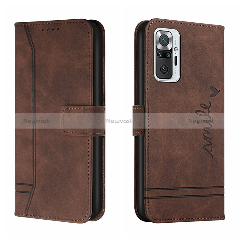 Leather Case Stands Flip Cover Holder H01X for Xiaomi Redmi Note 10 Pro 4G