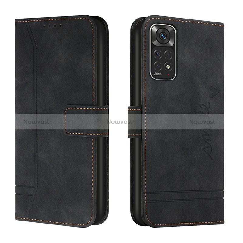 Leather Case Stands Flip Cover Holder H01X for Xiaomi Redmi Note 11 4G (2022)