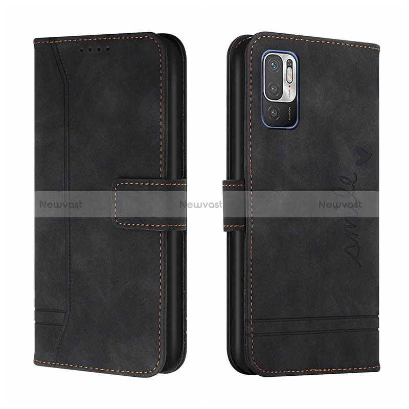 Leather Case Stands Flip Cover Holder H01X for Xiaomi Redmi Note 11 SE 5G Black