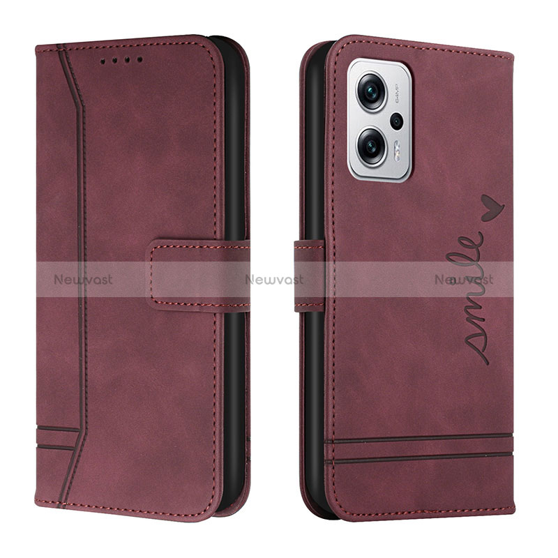 Leather Case Stands Flip Cover Holder H01X for Xiaomi Redmi Note 12T Pro 5G