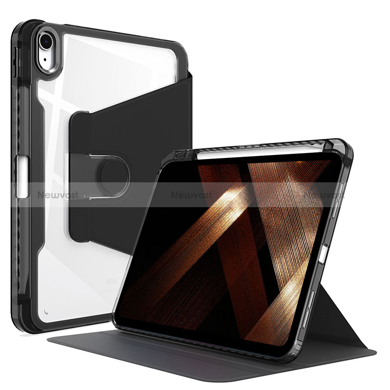 Leather Case Stands Flip Cover Holder H02 for Apple iPad 10.9 (2022) Black