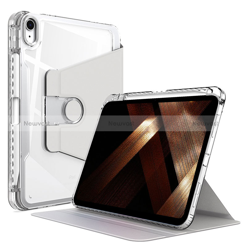 Leather Case Stands Flip Cover Holder H02 for Apple iPad 10.9 (2022) White