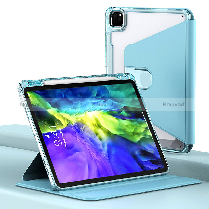 Leather Case Stands Flip Cover Holder H02 for Apple iPad Pro 11 (2021) Blue