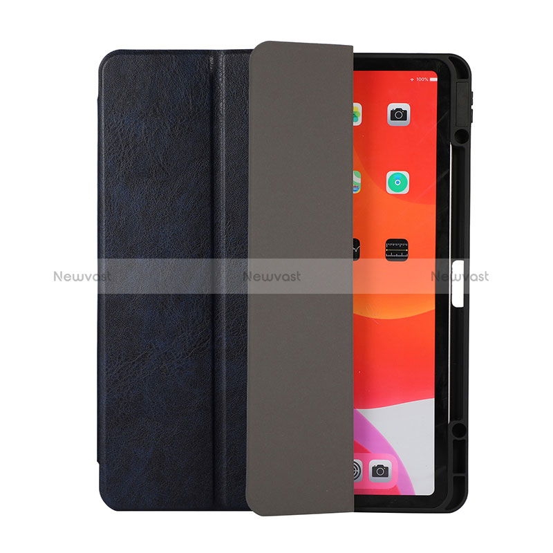 Leather Case Stands Flip Cover Holder H02 for Apple iPad Pro 12.9 (2021) Blue