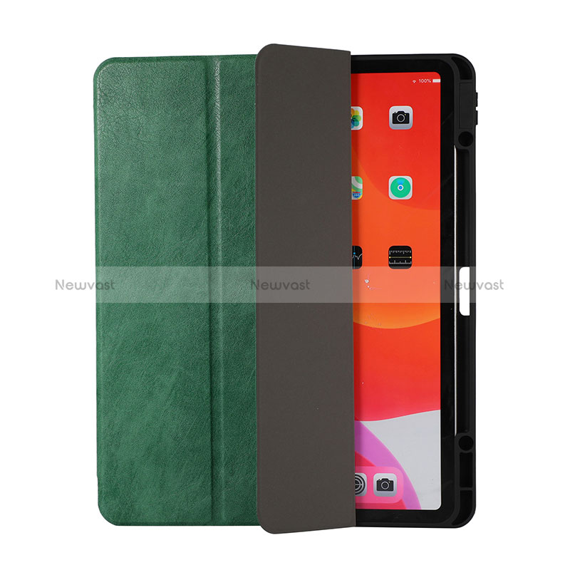 Leather Case Stands Flip Cover Holder H02 for Apple iPad Pro 12.9 (2021) Green