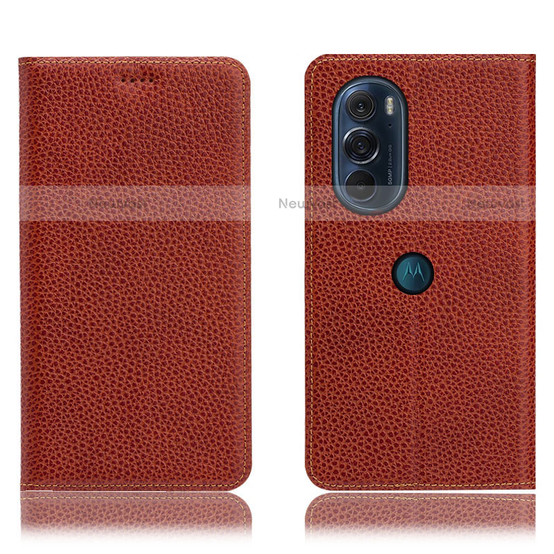 Leather Case Stands Flip Cover Holder H02P for Motorola Moto Edge Plus (2022) 5G