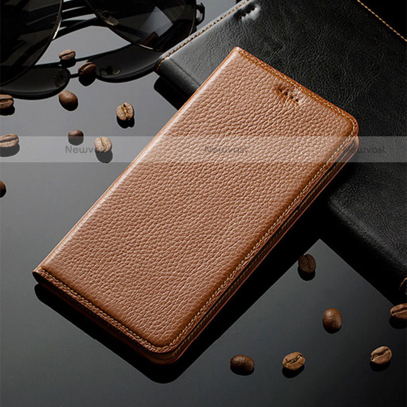 Leather Case Stands Flip Cover Holder H02P for Motorola Moto G Play (2023)