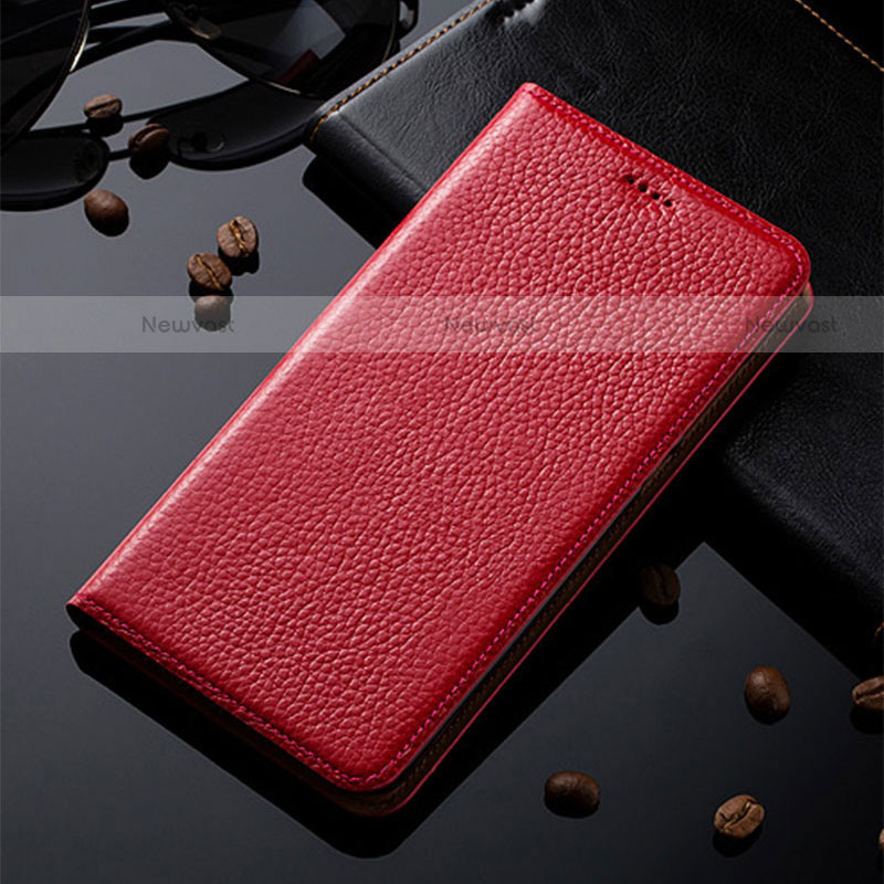 Leather Case Stands Flip Cover Holder H02P for Motorola Moto G Play (2023)