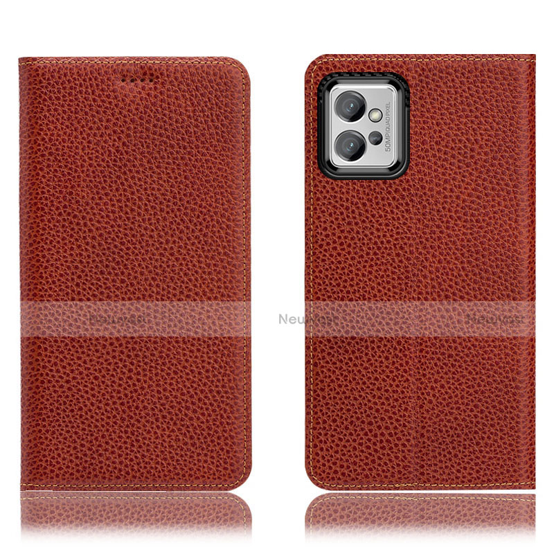 Leather Case Stands Flip Cover Holder H02P for Motorola Moto G32