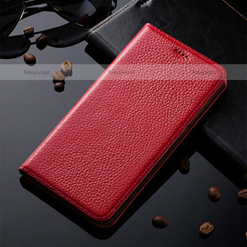 Leather Case Stands Flip Cover Holder H02P for Oppo A33 Red