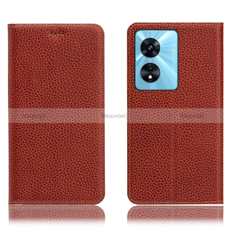 Leather Case Stands Flip Cover Holder H02P for Oppo A38