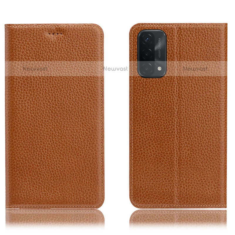 Leather Case Stands Flip Cover Holder H02P for Oppo A93 5G