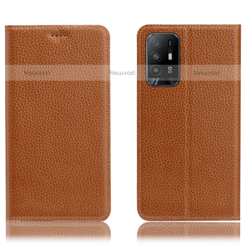 Leather Case Stands Flip Cover Holder H02P for Oppo A94 5G