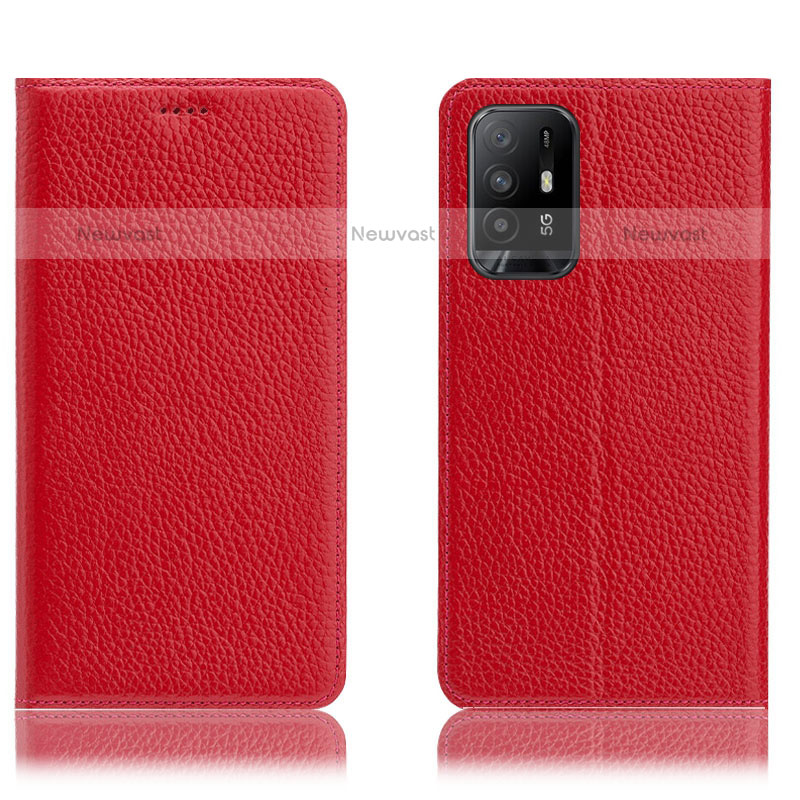 Leather Case Stands Flip Cover Holder H02P for Oppo A95 5G