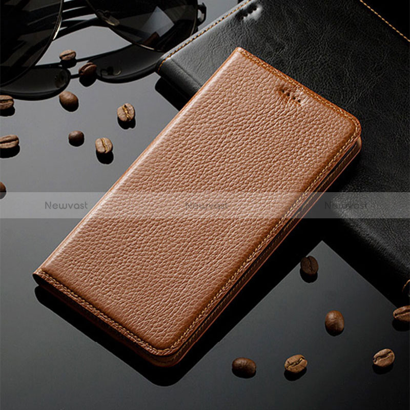 Leather Case Stands Flip Cover Holder H02P for Vivo V27 5G