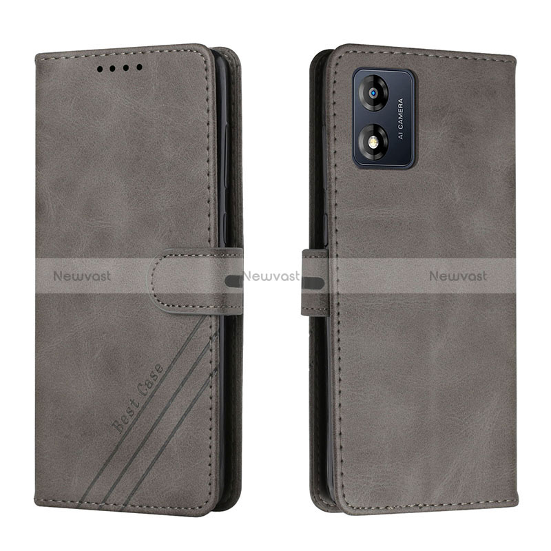 Leather Case Stands Flip Cover Holder H02X for Motorola Moto E13