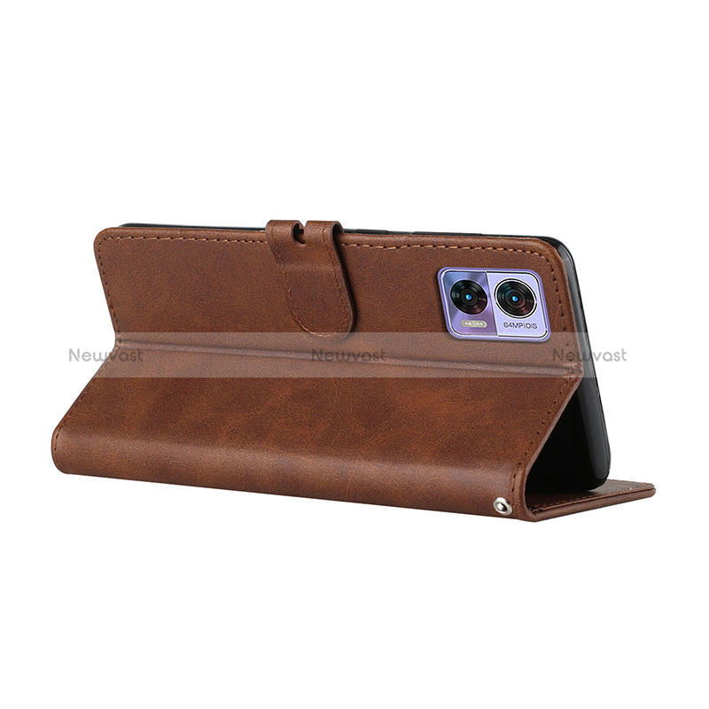 Leather Case Stands Flip Cover Holder H02X for Motorola Moto Edge 30 Lite 5G