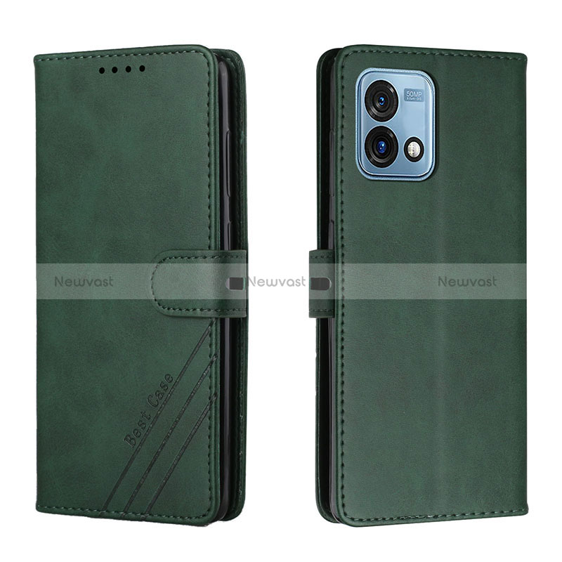 Leather Case Stands Flip Cover Holder H02X for Motorola Moto G Stylus (2023) 5G Green