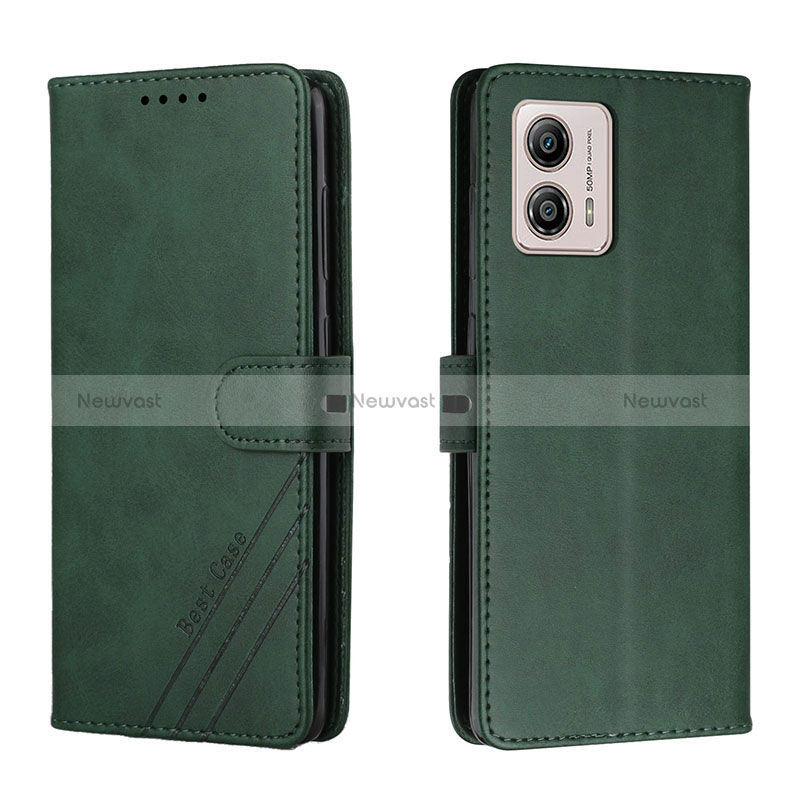 Leather Case Stands Flip Cover Holder H02X for Motorola Moto G53 5G