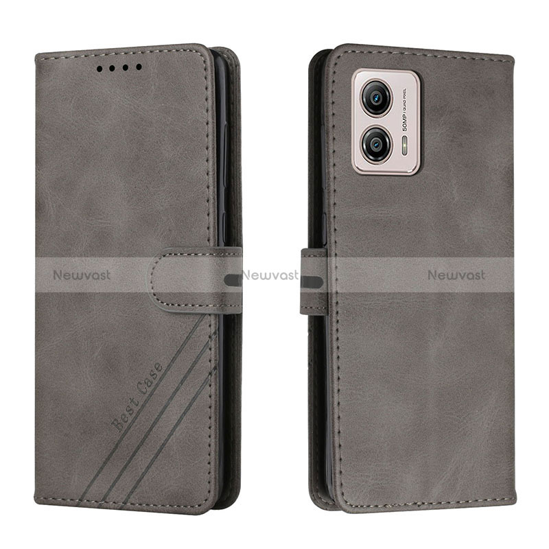 Leather Case Stands Flip Cover Holder H02X for Motorola Moto G53 5G