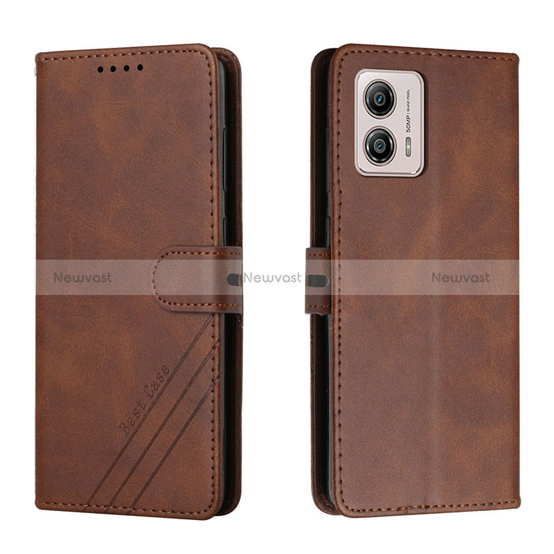 Leather Case Stands Flip Cover Holder H02X for Motorola Moto G53y 5G