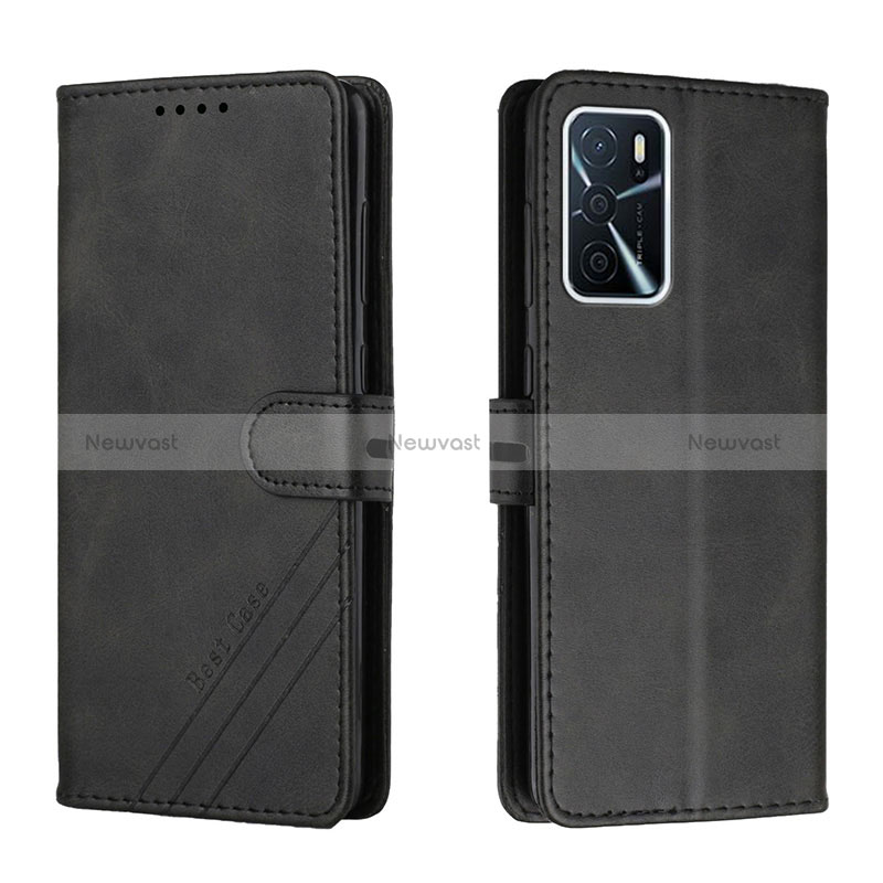 Leather Case Stands Flip Cover Holder H02X for Oppo A53s 5G