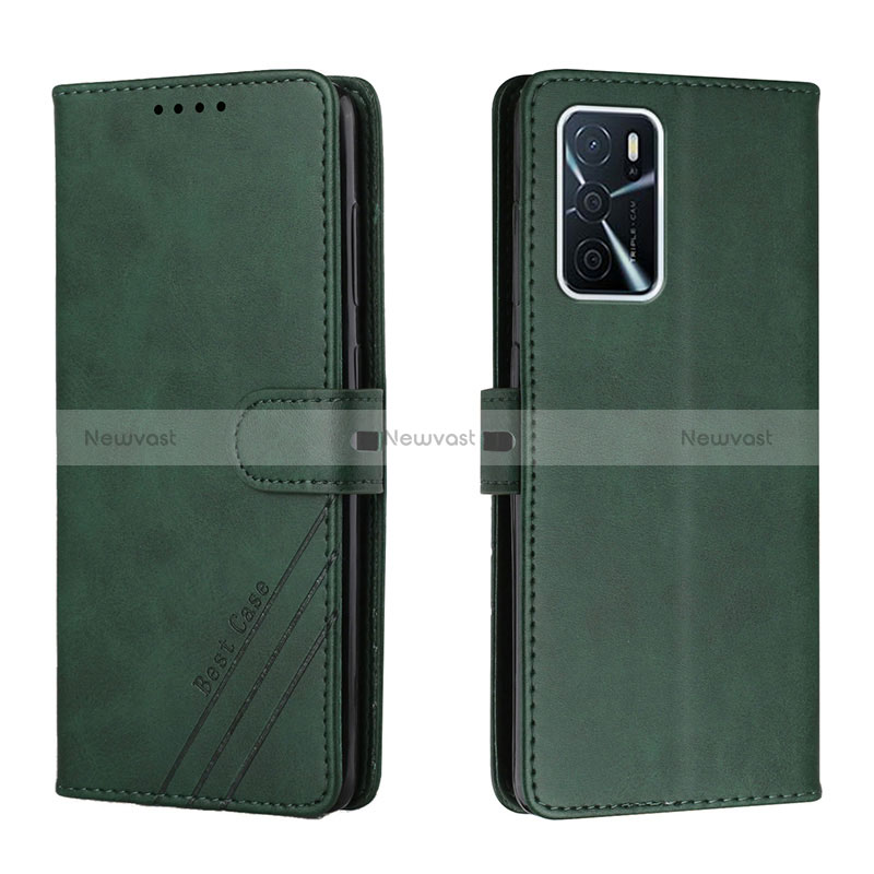 Leather Case Stands Flip Cover Holder H02X for Oppo A53s 5G