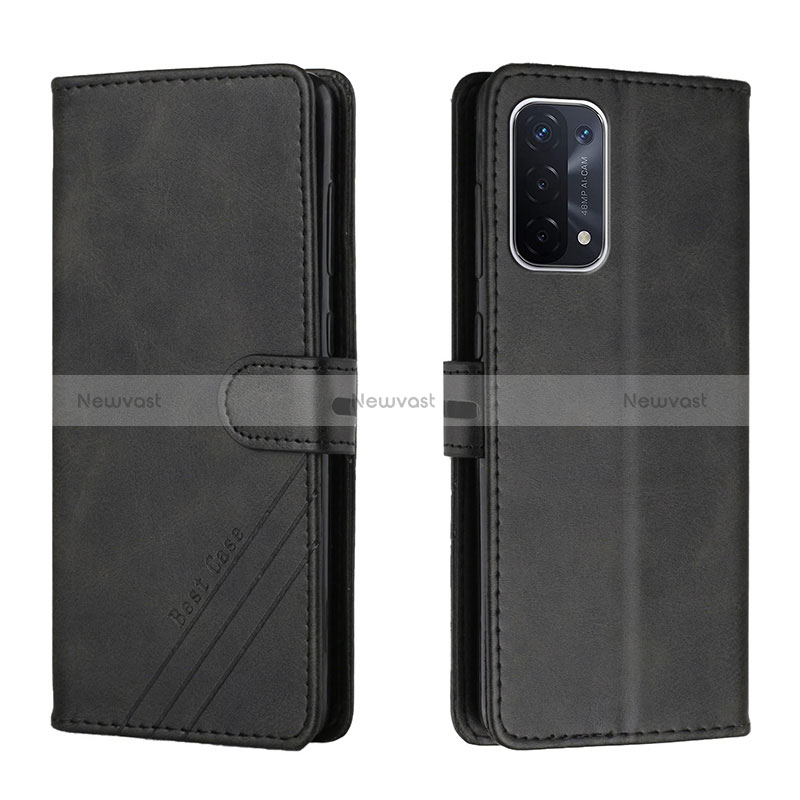 Leather Case Stands Flip Cover Holder H02X for Oppo A74 5G