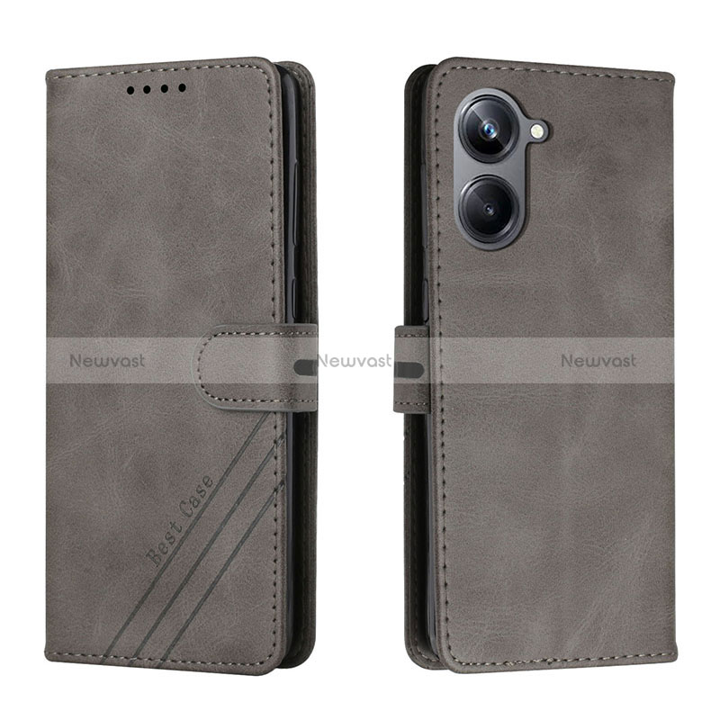 Leather Case Stands Flip Cover Holder H02X for Realme 10 Pro 5G