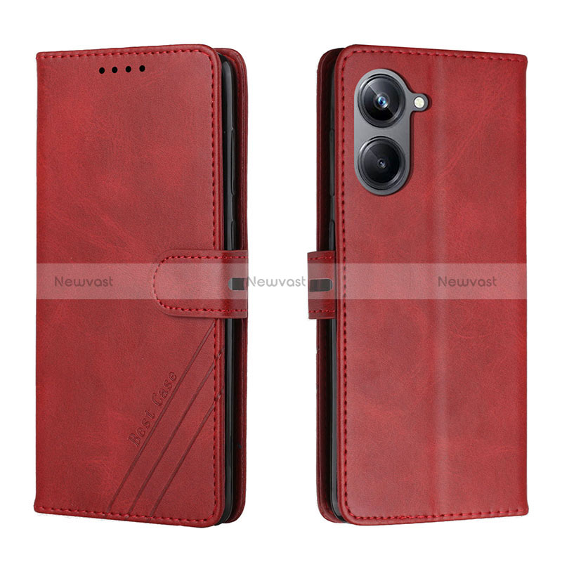 Leather Case Stands Flip Cover Holder H02X for Realme 10 Pro 5G