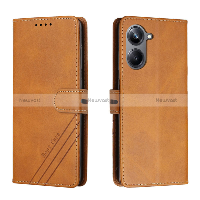 Leather Case Stands Flip Cover Holder H02X for Realme 10 Pro 5G