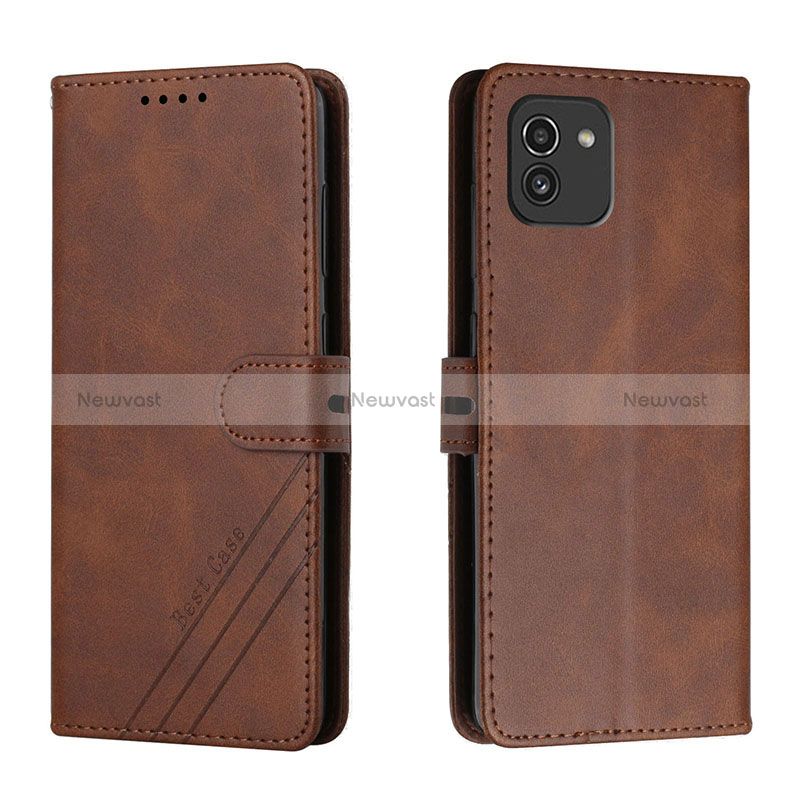 Leather Case Stands Flip Cover Holder H02X for Samsung Galaxy A03